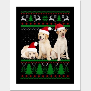 Funny Dog  Christmas Tree Santa Hat Xmas  - Merry Christmas Posters and Art